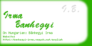 irma banhegyi business card